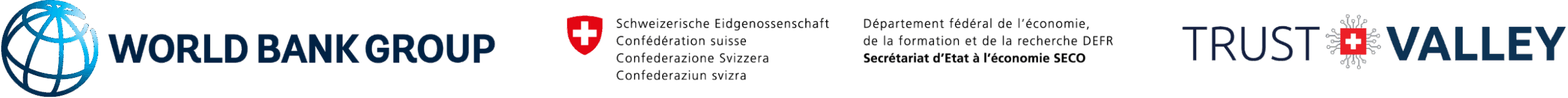 World Bank, SECO and Trust Valley logos